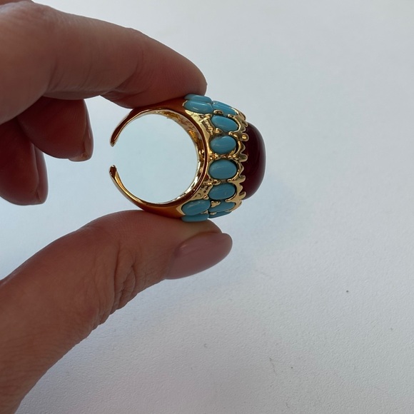 statement  Crystal  Turquoise ring - Picture 4 of 12